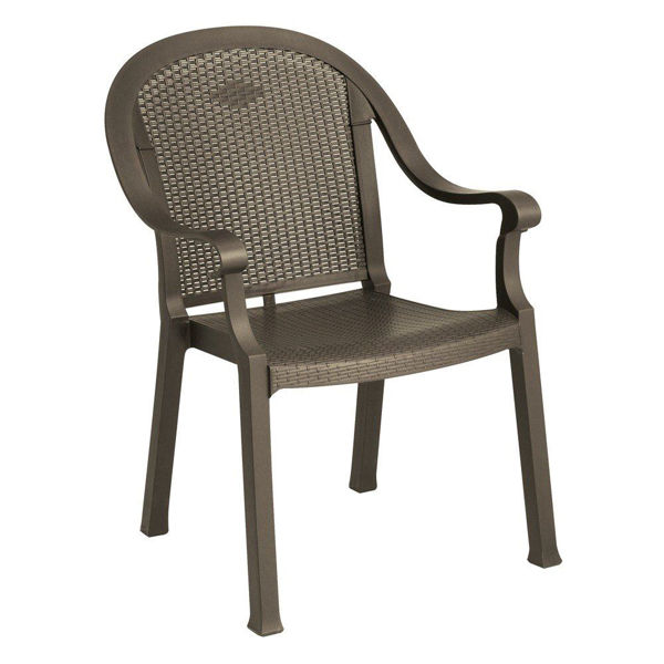 Picture of Grosfillex Sumatra Classic Stacking Armchair In Bronze Mist Pack Of 4