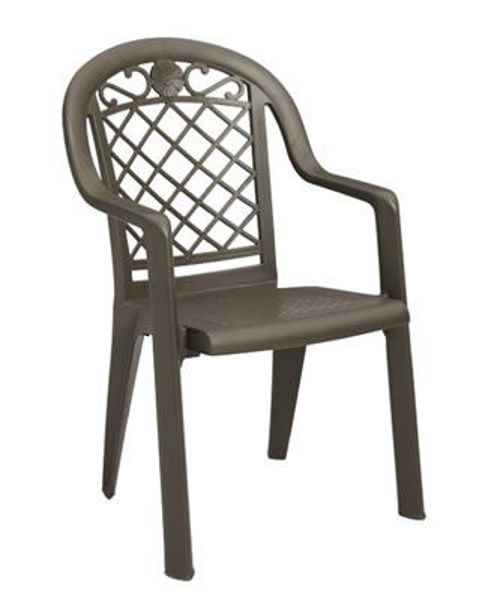 Picture of Grosfillex Savannah Stacking Armchair In Bronze Mist Pack Of 20