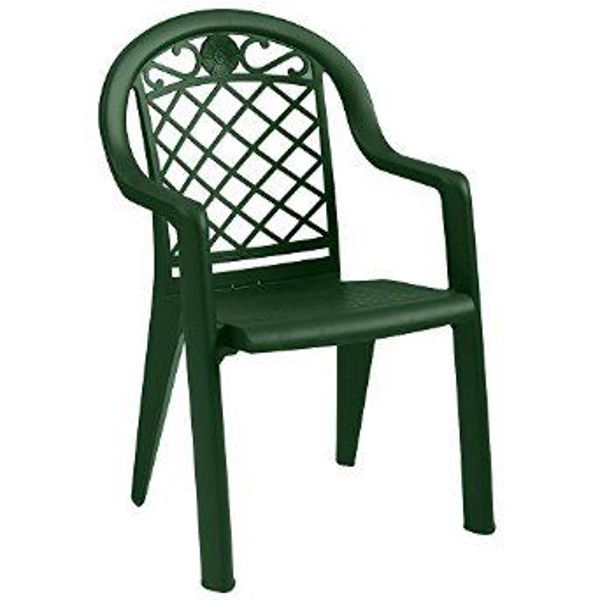 Picture of Grosfillex Savannah Stacking Armchair In Metal Green Pack Of 20