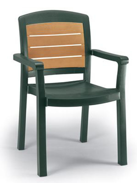 Picture of Grosfillex Aquaba Classic Stacking Armchair In Amazon Green Pack Of 12
