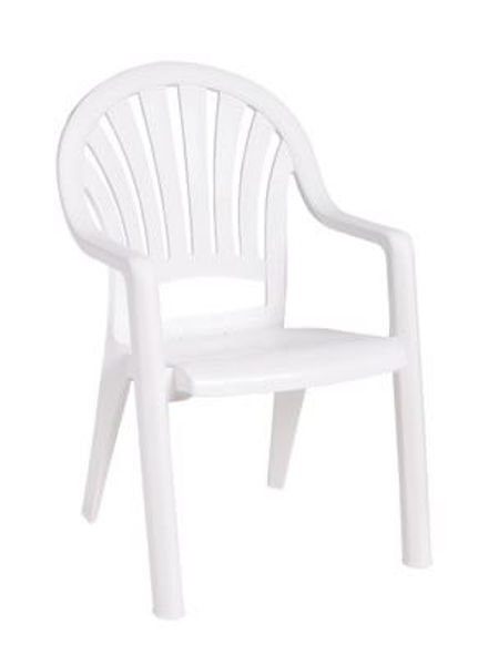 Picture of Grosfillex Pacific Fanback Stacking Armchair In White Pack Of 4