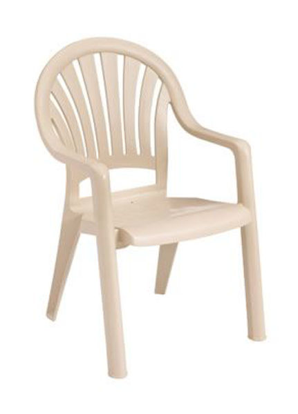 Picture of Grosfillex Pacific Fanback Stacking Armchair In Sandstone Pack Of 4