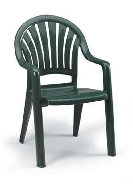 Picture of Grosfillex Pacific Fanback Stacking Armchair In Amazon Green Pack Of 16