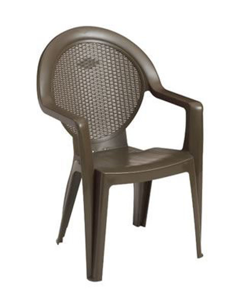 Picture of Grosfillex Trinidad Stacking Armchair In Bronze Mist Pack Of 4