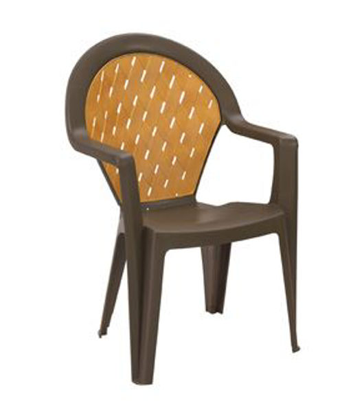 Picture of Grosfillex Amazona Highback Stacking Armchair In Bronze Mist Pack Of 4