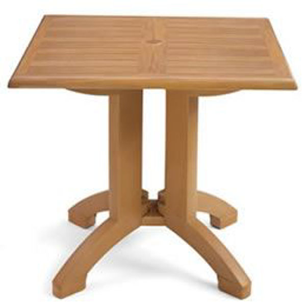 Picture of Grosfillex Winston 32" Square Table In Teak Decor Pack Of 1