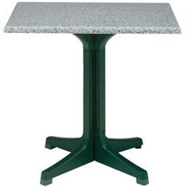 Picture of Grosfillex 24" Square Table Top Without Umbrella Hole In Granite Green Pack Of 1