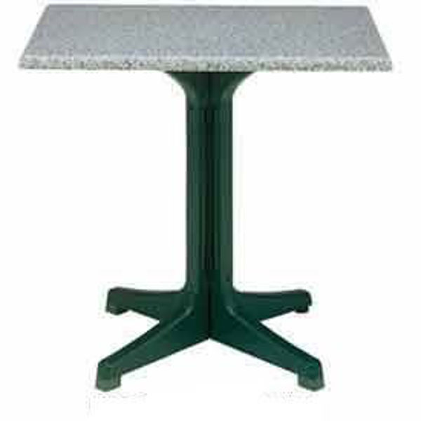 Picture of Grosfillex 32" Square Table Top Without Umbrella Hole In Granite Green Pack Of 1
