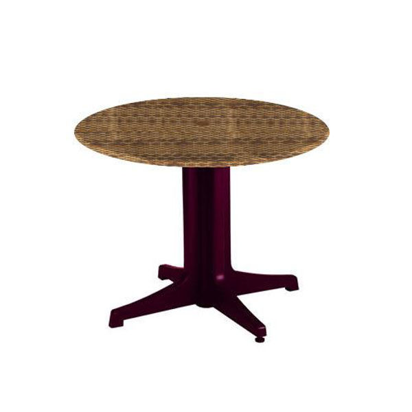 Picture of Grosfillex 36" Round Table Top With Umbrella Hole In Wicker Pack Of 1