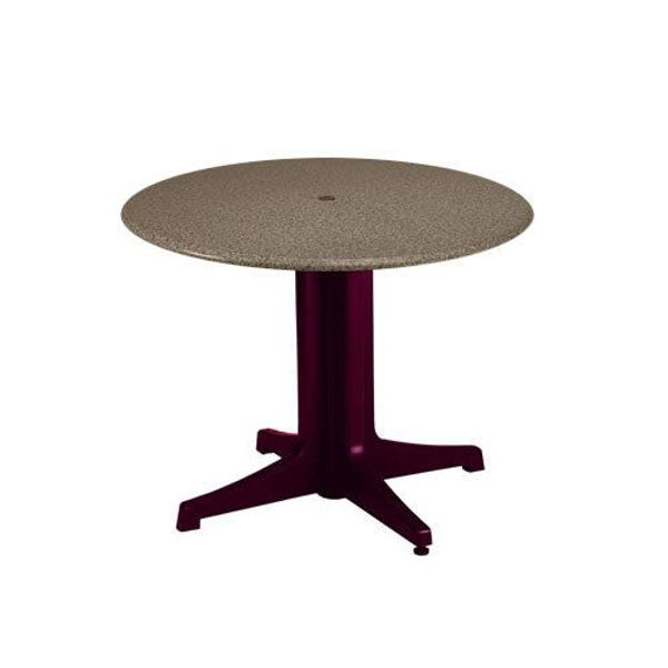 Picture of Grosfillex 36" Round Table Top With Umbrella Hole In Boulder Pack Of 1