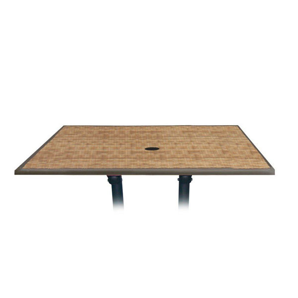 Picture of Grosfillex 48' x 32' Table Top With Umbrella Hole In Wicker Pack Of 1