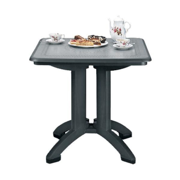 Picture of Grosfillex Victoria 32" Square Resin Folding Table In Charcoal Pack Of 2