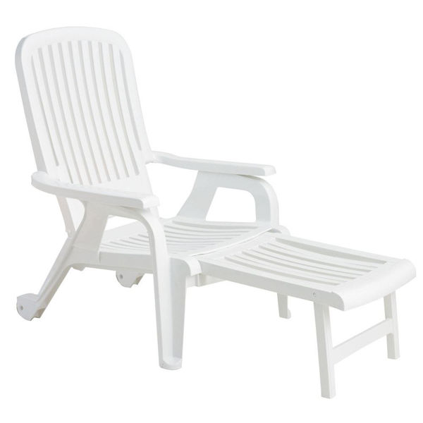 Picture of Grosfillex Bahia Stacking Deck Chair In White Pack Of 10
