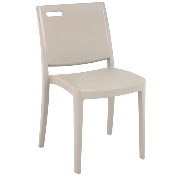 Picture of Grosfillex Metro Stacking Chair In Linen Pack Of 4