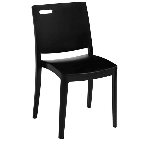 Picture of Grosfillex Metro Stacking Chair In Black Pack Of 16